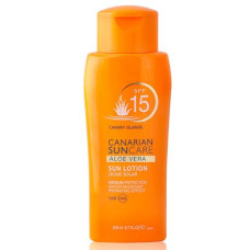 Canarian Suncare - Aloe Vera Sun Lotion SPF 15 Sonnencreme Lichtschutzfaktor 15 200ml hergestellt auf Gran Canaria