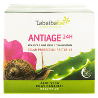 Tabaibaloe - Antiedad 24H Antiage Feuchtigkeits-Gesichtscreme Sonnenschutz SPF15 100ml hergestellt auf Teneriffa