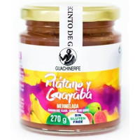 Guachinerfe - Platano y Guayaba Mermelade sin gluten Bananen-Guaven-Marmelade 270g Glas hergestellt auf Teneriffa
