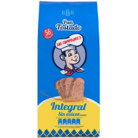 Los Compadres - Pan Tostado Integral sin azucar Vollkorn-Zwieback zuckerfrei 36 Stück 300g hergestellt auf Teneriffa