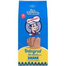 Los Compadres - Pan Tostado Integral sin azucar Vollkorn-Zwieback zuckerfrei 36 Stück 300g hergestellt auf Teneriffa
