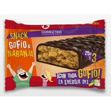 Comeztier - Barrita Snack Gofio Chocolate Negro Naranja Riegel 3x25g hergestellt auf Teneriffa
