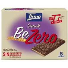 Tirma - Snack BeZero Galleta Banada En Chocolate Con Leche Sin Azucar Kekse mit Vollmilchschokolade zuckerfrei 6x17,5g 105g hergestellt auf Gran Canaria