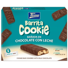 Tirma - Barrita Cookie Banada en Chocolate con Leche Schokoriegel 5x 21,6g hergestellt auf Gran Canaria