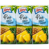 Libby's - Pina 100% sabor Ananas-Saft 3x 200ml Tetrapack hergestellt auf Teneriffa