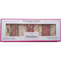 Taste Canarias - Soft Nougat Selection Mandel Pistazien Papaya Blaubeeren Walnuss Erdnuss 7 Riegel 200g hergestellt auf Gran Canaria