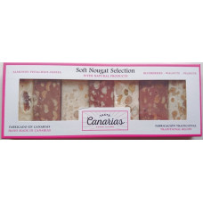 Taste Canarias - Soft Nougat Selection Mandel Pistazien Papaya Blaubeeren Walnuss Erdnuss 7 Riegel 200g hergestellt auf Gran Canaria