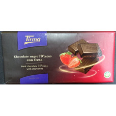 Tirma - Chocolate Negro 70% Cacao con Fresa dunkle Tafelschokolade mit Erdbeeren 125g hergestellt auf Gran Canaria