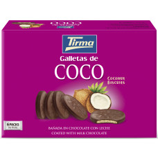 Tirma - Galletas de Coco Schokoladenkeks mit Kokosfüllung 6x4x8,33g 200g hergestellt auf Gran Canaria