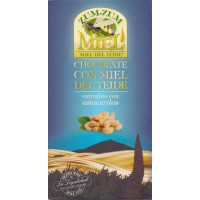 Zum-Zum Miel - Chocolate con Miel de Teide con Anacardos Honig-Schokolade mit Cashewnüsse 150g Tafel hergestellt auf Teneriffa