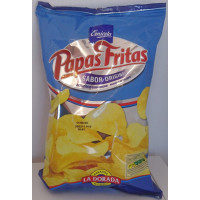 Emicela - Papas Fritas Sabor natural La Dorada Kartoffelchips gesalzen Tüte 165g hergestellt auf Gran Canaria