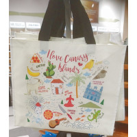 Strandtasche Einkaufstasche I Love Canary Islands Kanaren-Motive