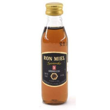 Arehucas - Ronmiel Guanche Ron Miel Honigrum 20% Vol. 50ml PET-Miniaturflasche hergestellt auf Gran Canaria