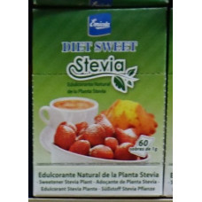 Emicela - Diet Sweet Stevia Süßstoff in Spenderbox mit 60 Stück á 1g hergestellt auf Gran Canaria