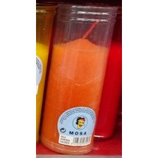 Mosa - Kerze orange im transparenten Glas groß 162x57mm von Gran Canaria
