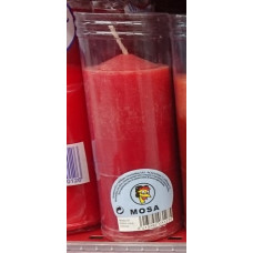 Mosa - Kerze rot im transparenten Glas groß 162x57mm von Gran Canaria
