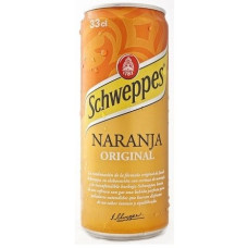 Schweppes - Naranja Original Orangenlimonade 330ml Dose hergestellt auf Gran Canaria