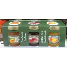 Natural Valle - Mermeladas Natural 3 Gläser je 40ml mit Mango, Cactus, Papaya-Konfitüre 120ml hergestellt auf Gran Canaria