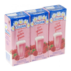 Celgan - Leche Batido Sabor Fresa Erdbeermilch 3er-Pack 3x 200ml hergestellt auf Teneriffa