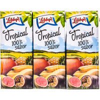 Libby's - Tropical 100% Sabor Mehrfruchtsaft 3x 200ml Tetrapack hergestellt auf Teneriffa