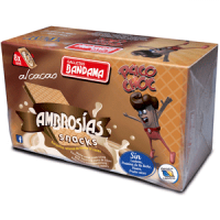 Bandama - Ambrosias Snacks Sabor Chocolate Schokoladenwaffeln 8 Stück 224g hergestellt auf Gran Canaria