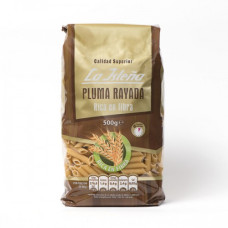 La Isleña - Pluma Rayada Integral Rico en fibra 9 Minutos Makaroni-Nudeln Vollkorn 500g hergestellt auf Gran Canaria